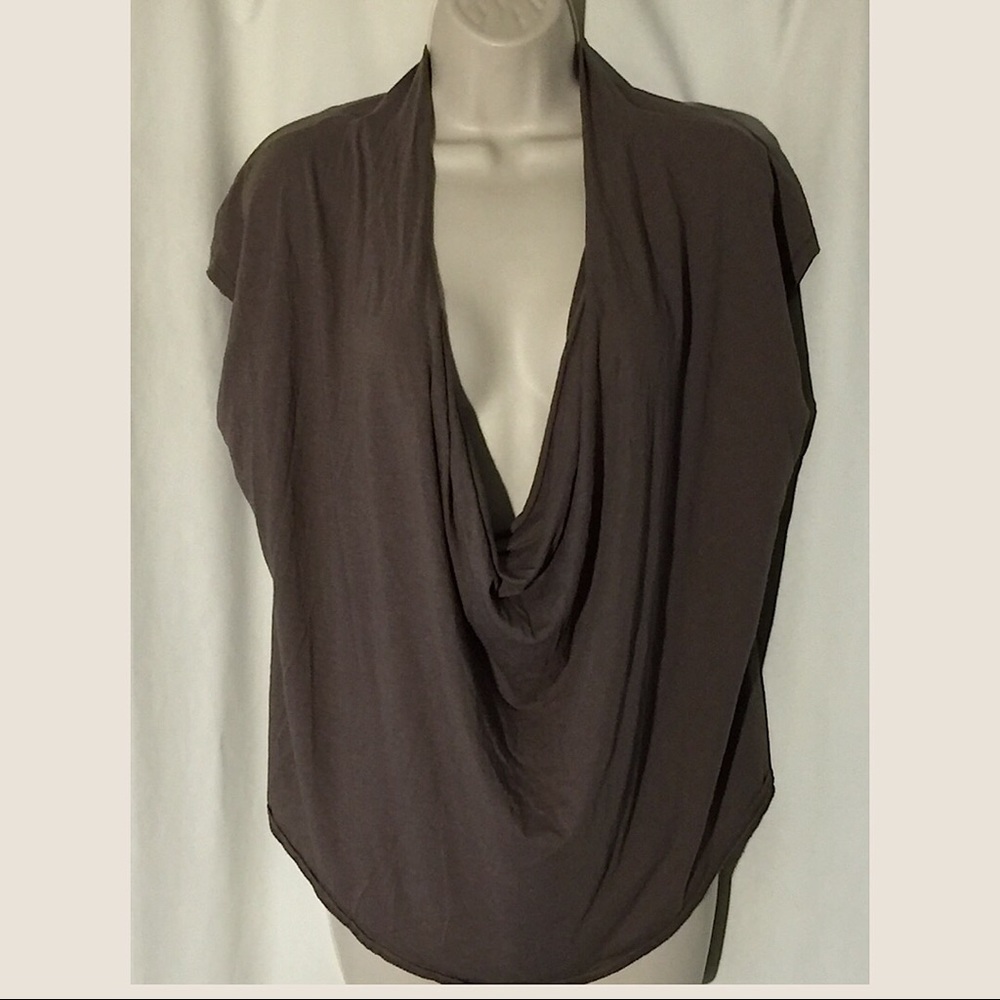Free People Brown Top plunging neckline Size Med